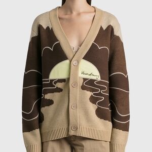 House Of Sunny Brown and Tan Cardigan Sweater